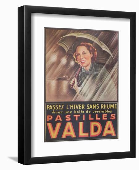 Advertisement for 'Valda' Pastilles, Published in 'Marie-Claire' Magazine, 7th January 1938-null-Framed Giclee Print