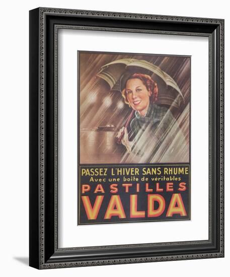 Advertisement for 'Valda' Pastilles, Published in 'Marie-Claire' Magazine, 7th January 1938-null-Framed Giclee Print