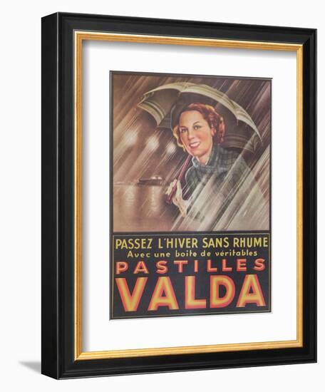 Advertisement for 'Valda' Pastilles, Published in 'Marie-Claire' Magazine, 7th January 1938-null-Framed Giclee Print