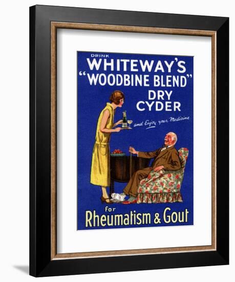 Advertisement for 'Whiteway's 'Woodbine Blend' Dry Cyder', 1920s-English School-Framed Giclee Print