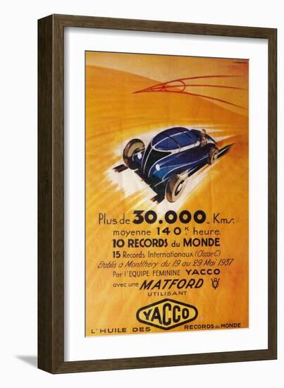 Advertisement for Yacco motor oil, c1937-Unknown-Framed Giclee Print