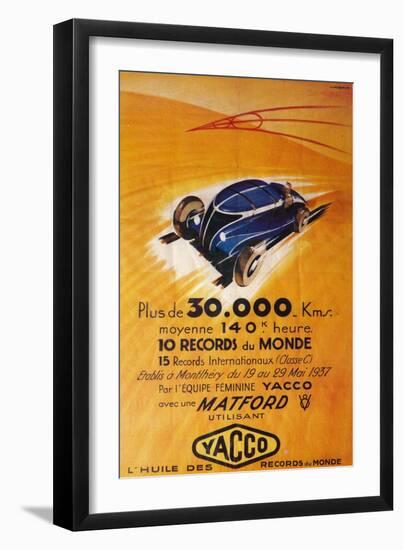 Advertisement for Yacco motor oil, c1937-Unknown-Framed Giclee Print