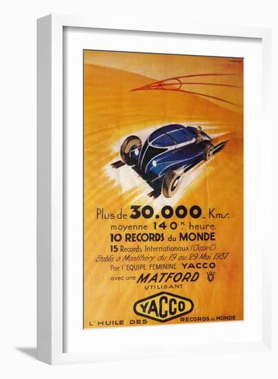 Advertisement for Yacco motor oil, c1937-Unknown-Framed Giclee Print