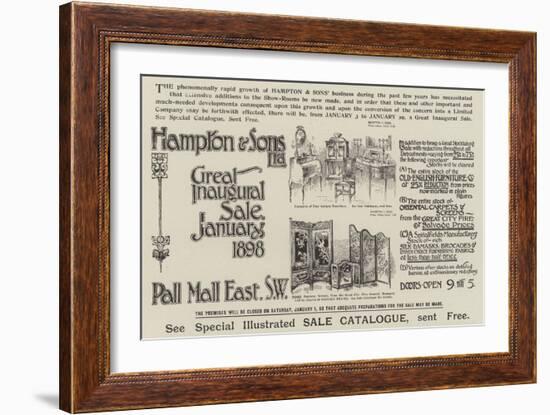 Advertisement, Hampton and Sons-null-Framed Giclee Print