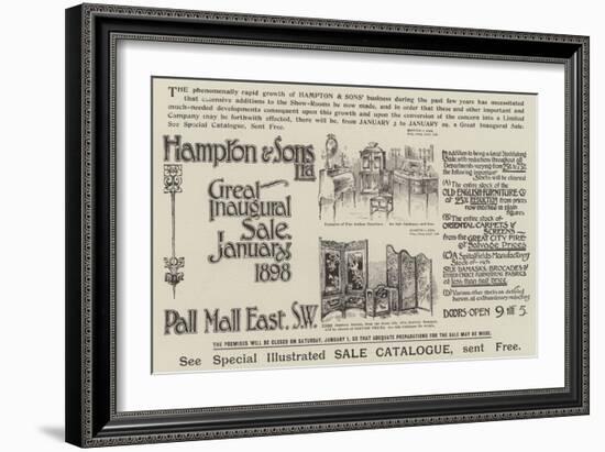 Advertisement, Hampton and Sons-null-Framed Giclee Print