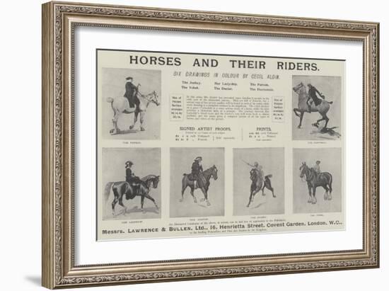 Advertisement, Horses and their Riders-Cecil Aldin-Framed Giclee Print