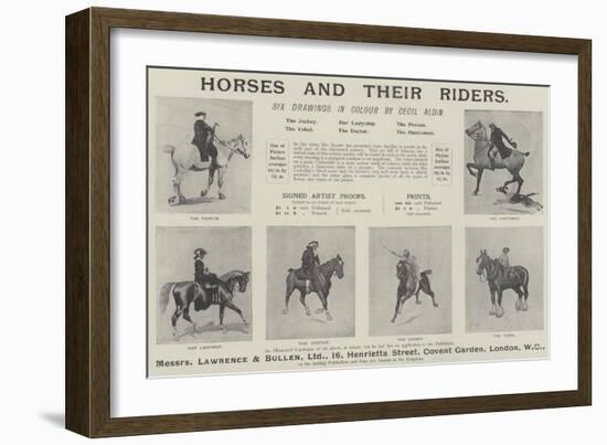 Advertisement, Horses and their Riders-Cecil Aldin-Framed Giclee Print