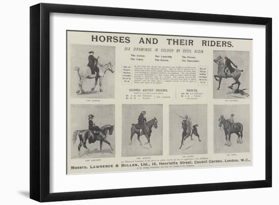 Advertisement, Horses and their Riders-Cecil Aldin-Framed Giclee Print