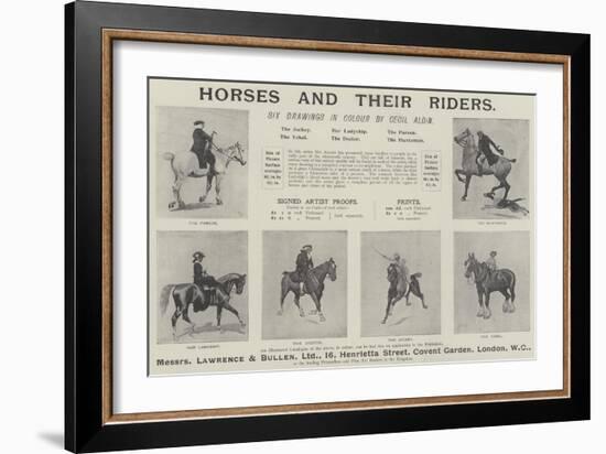 Advertisement, Horses and their Riders-Cecil Aldin-Framed Giclee Print