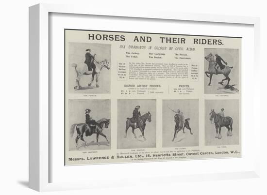 Advertisement, Horses and their Riders-Cecil Aldin-Framed Giclee Print