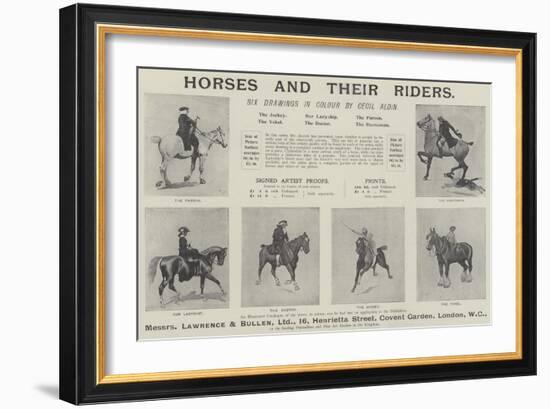 Advertisement, Horses and their Riders-Cecil Aldin-Framed Giclee Print