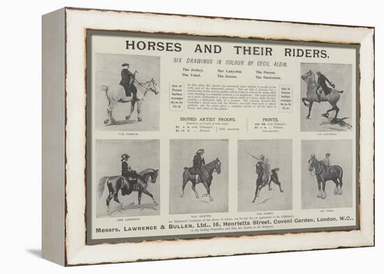 Advertisement, Horses and their Riders-Cecil Aldin-Framed Premier Image Canvas