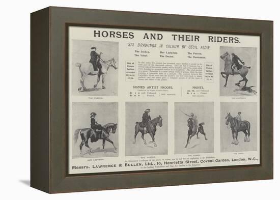 Advertisement, Horses and their Riders-Cecil Aldin-Framed Premier Image Canvas