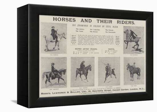Advertisement, Horses and their Riders-Cecil Aldin-Framed Premier Image Canvas