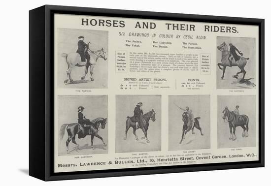 Advertisement, Horses and their Riders-Cecil Aldin-Framed Premier Image Canvas