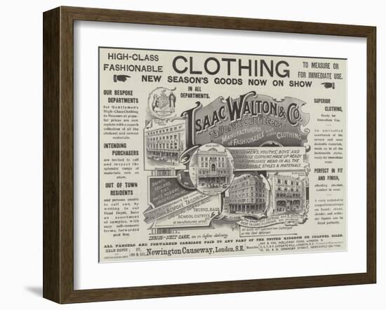 Advertisement, Isaac Walton and Company-null-Framed Giclee Print