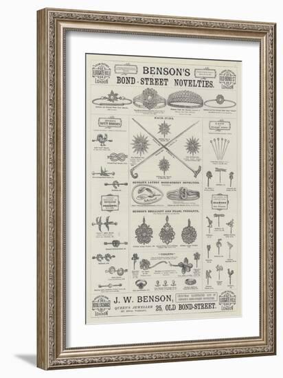 Advertisement, J W Benson-null-Framed Premium Giclee Print