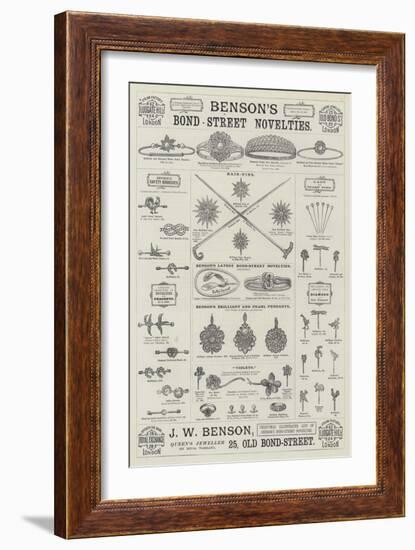 Advertisement, J W Benson-null-Framed Premium Giclee Print