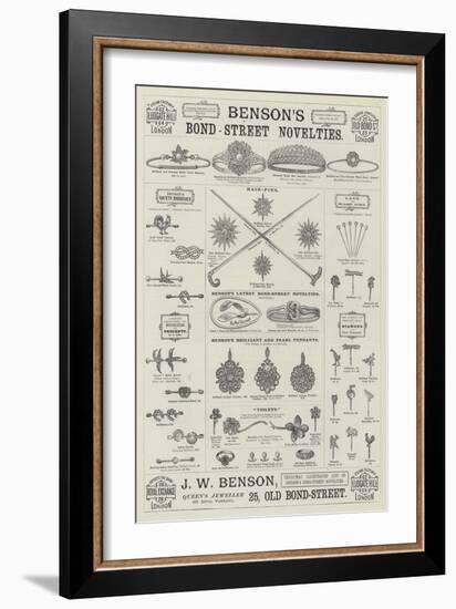 Advertisement, J W Benson-null-Framed Premium Giclee Print