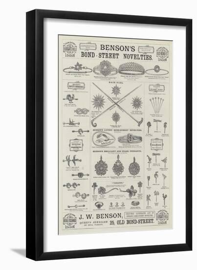 Advertisement, J W Benson-null-Framed Premium Giclee Print