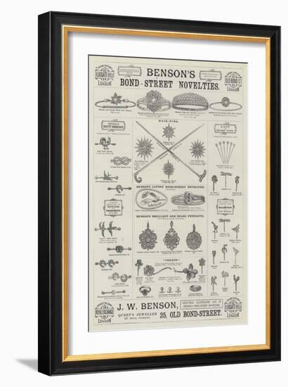 Advertisement, J W Benson-null-Framed Premium Giclee Print