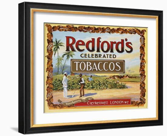 Advertisement Label for Redford's Celebrated Tobaccos-null-Framed Giclee Print