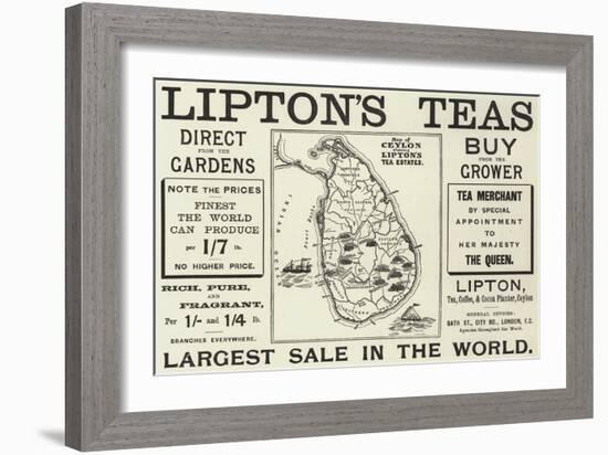 Advertisement, Lipton's Teas-null-Framed Giclee Print