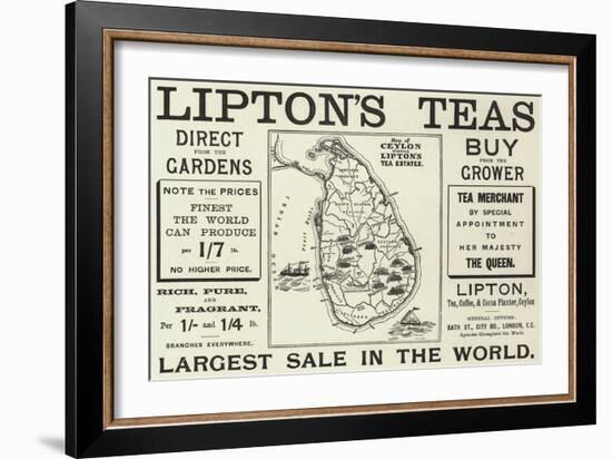 Advertisement, Lipton's Teas-null-Framed Giclee Print