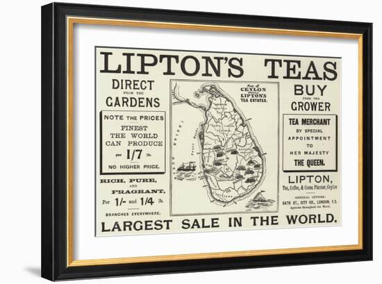 Advertisement, Lipton's Teas-null-Framed Giclee Print