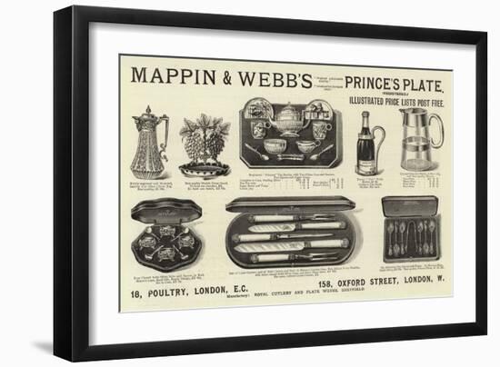 Advertisement, Mappin and Webb's Prince's Plate-null-Framed Giclee Print