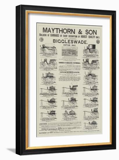 Advertisement, Maythorn and Son-null-Framed Giclee Print