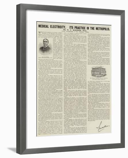 Advertisement, Medical Electricity, its Practice in the Metropolis-null-Framed Giclee Print
