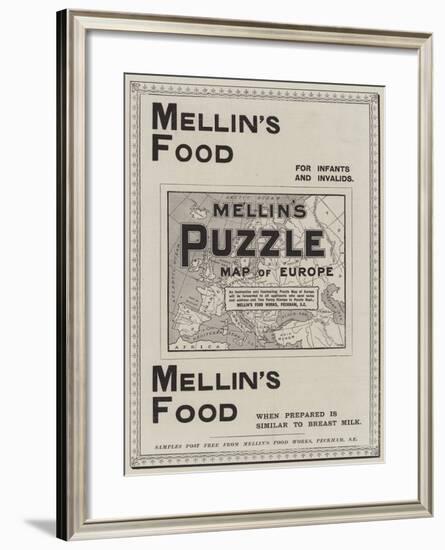 Advertisement, Mellin's Food-null-Framed Giclee Print