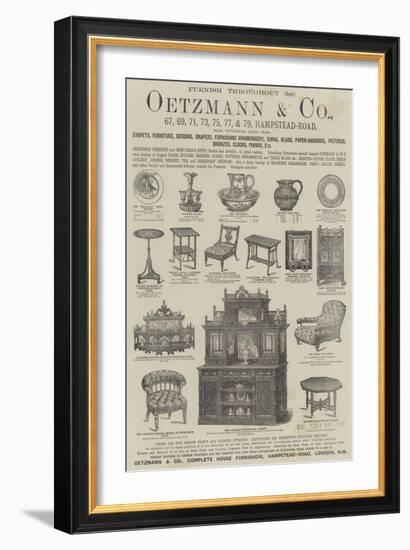 Advertisement, Oetzmann and Company-null-Framed Giclee Print