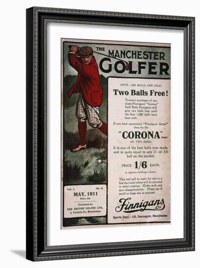Advertisement on the cover of The Manchester Golfer, British, May 1911-Unknown-Framed Giclee Print