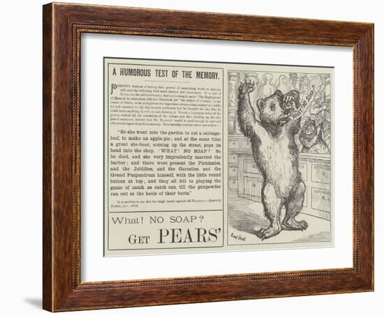 Advertisement, Pears' Soap-Ernest Henry Griset-Framed Giclee Print