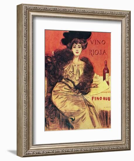 Advertisement. "Rioja Wine.modernist Style. Early 20th Century. Spain-Ramon Casas-Framed Giclee Print