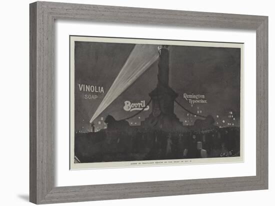 Advertisement, Scene in Trafalgar Square on the Night of 21 October-null-Framed Giclee Print