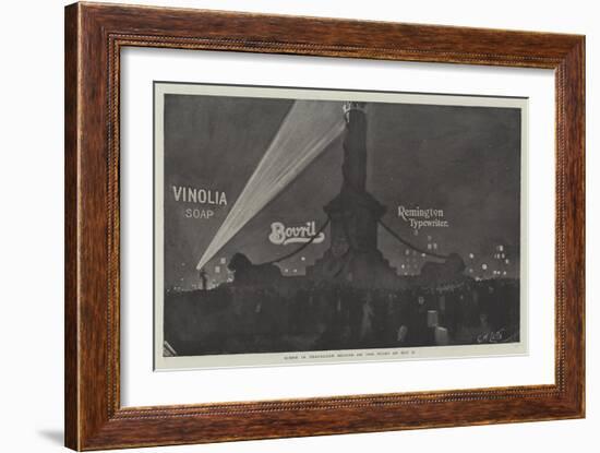 Advertisement, Scene in Trafalgar Square on the Night of 21 October-null-Framed Giclee Print