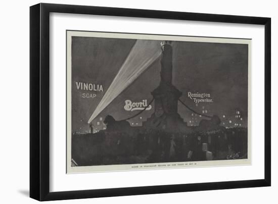 Advertisement, Scene in Trafalgar Square on the Night of 21 October-null-Framed Giclee Print