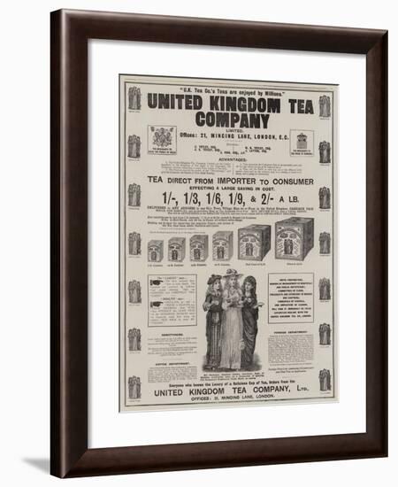 Advertisement, United Kingdom Tea Company-null-Framed Giclee Print