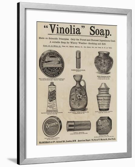 Advertisement, Vinolia Soap-null-Framed Giclee Print