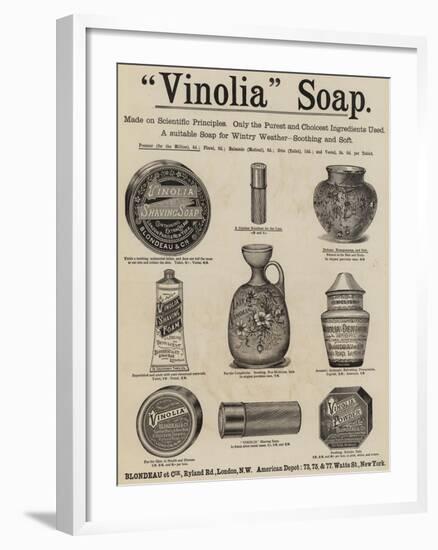 Advertisement, Vinolia Soap-null-Framed Giclee Print