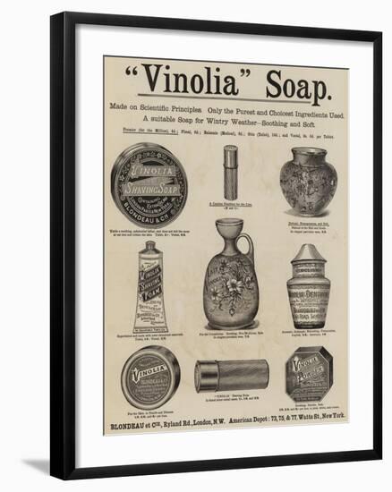 Advertisement, Vinolia Soap-null-Framed Giclee Print