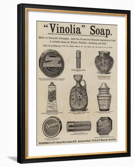 Advertisement, Vinolia Soap-null-Framed Giclee Print