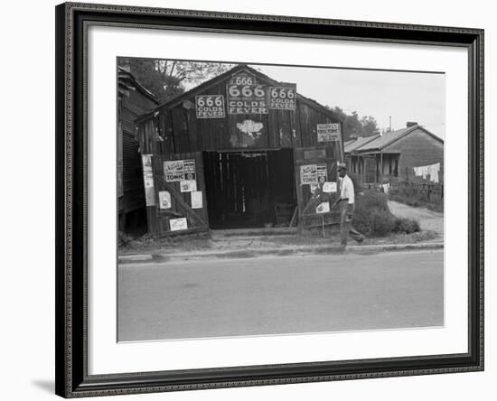 Advertisements for Popular Malaria Cure, Natchez, Mississippi, c.1935-Ben Shahn-Framed Photo