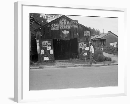 Advertisements for Popular Malaria Cure, Natchez, Mississippi, c.1935-Ben Shahn-Framed Photo