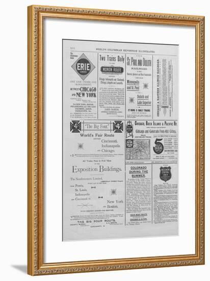Advertisements from the World's Columbian Exposition Illustrated-null-Framed Giclee Print