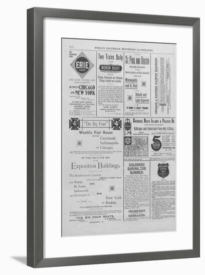 Advertisements from the World's Columbian Exposition Illustrated-null-Framed Giclee Print