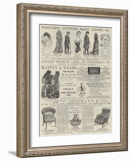 Advertisements-Alfred Crowquill-Framed Giclee Print
